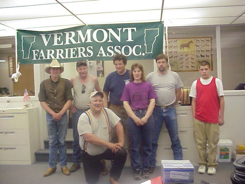 Some of the members of the Vermont Farrier's Assoc. at a Farrier Clinic in NH