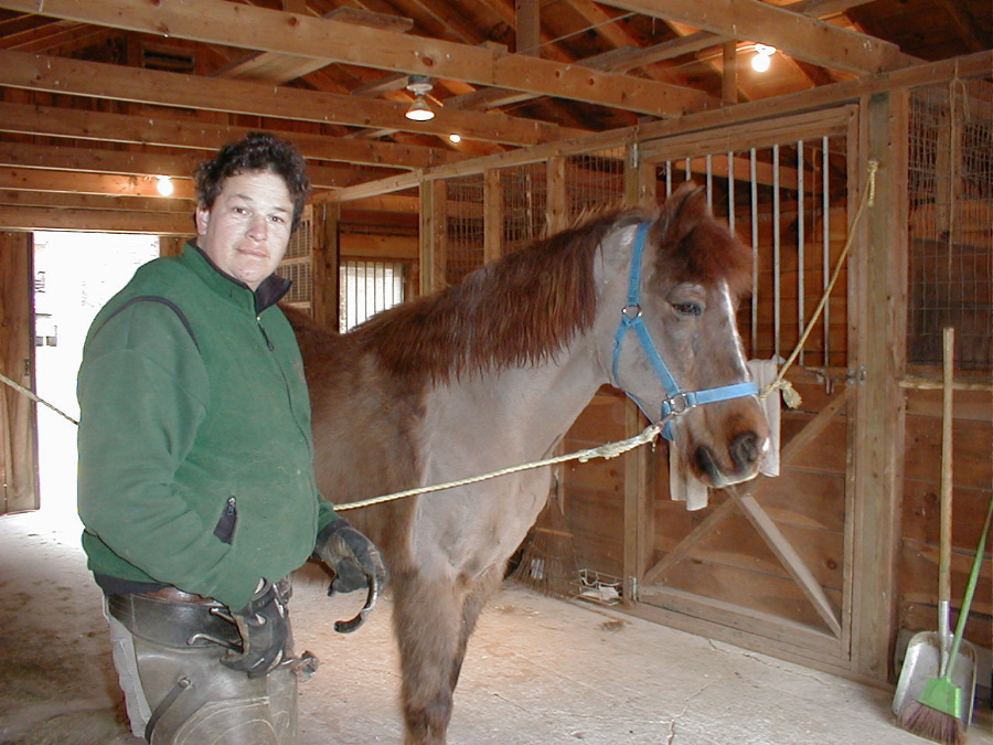 Ken with Dorothy's "Shaman" (while there was still snow on the ground!)